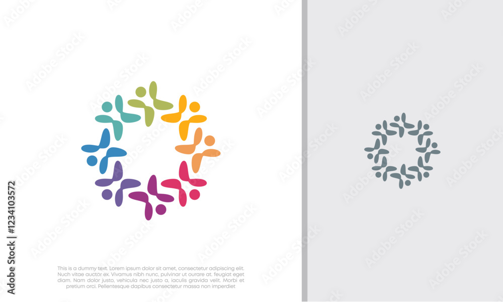 Fototapeta premium Global Community Logo Icon Elements Template. Community human Logo template vector. Community health care. Abstract Community logo