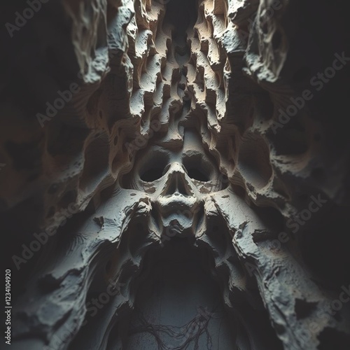 Stone Skull Carving