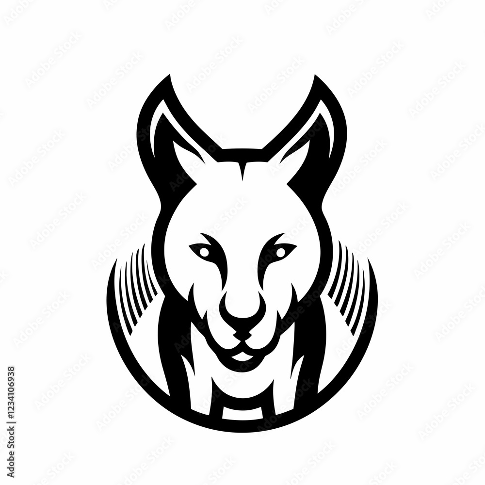 Fototapeta premium Stylized Cougar Face with Bold Lines and Nature-Inspired Design