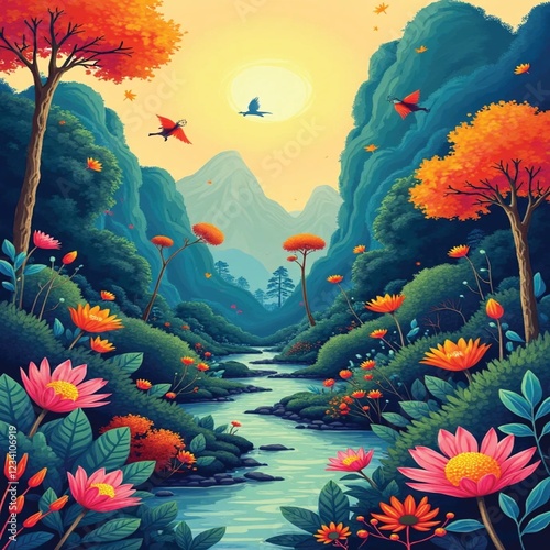 Enchanted Aurumn River