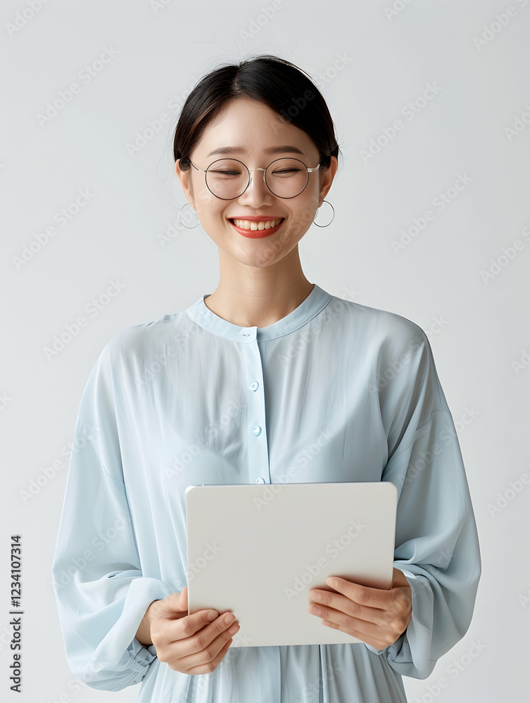 Photo - Woman Smiling with Tablet, Technology, Connection, Communication, Digital Device Photo - Woman Smiling with Tablet, Technology, Connection, Communication, Digital Device
