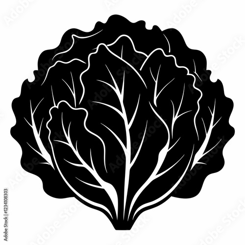 Minimalist Lettuce Silhouette Vector Art