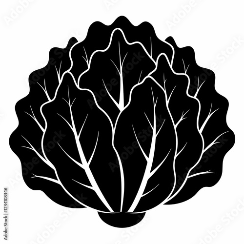 Minimalist Lettuce Silhouette Vector Art