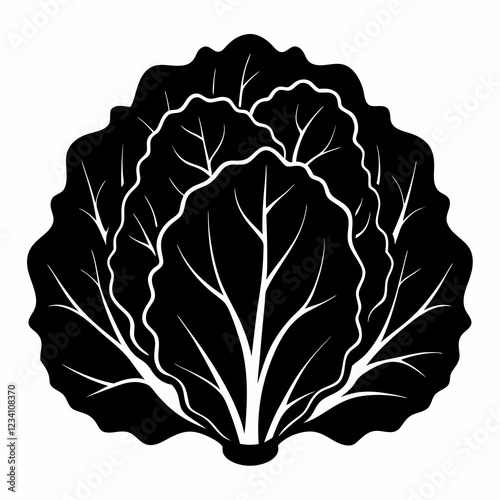 Minimalist Lettuce Silhouette Vector Art