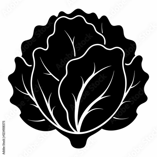 Minimalist Lettuce Silhouette Vector Art