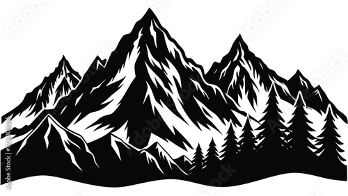 mountains silhouette vector-