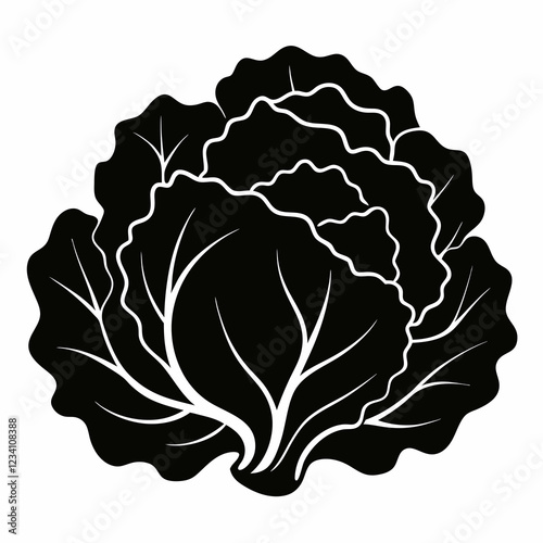 Minimalist Lettuce Silhouette Vector Art