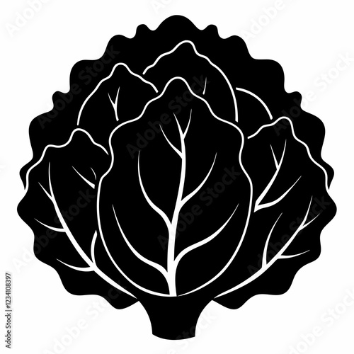 Minimalist Lettuce Silhouette Vector Art