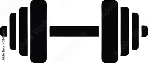 Dumbbell or dumbells weight training equipment flat vector icon for exercise