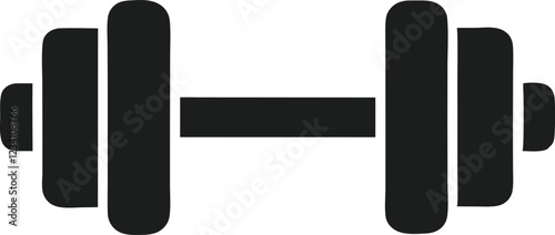 Dumbbell or dumbells weight training equipment flat vector icon for exercise