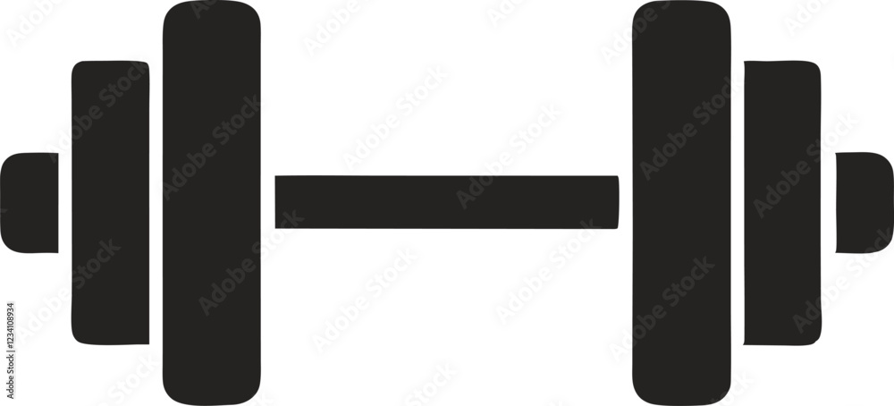 Dumbbell or dumbells weight training equipment flat vector icon for exercise Dumbbell or dumbells weight training equipment flat vector icon for exercise