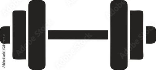 Dumbbell or dumbells weight training equipment flat vector icon for exercise