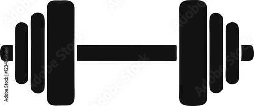 Dumbbell or dumbells weight training equipment flat vector icon for exercise