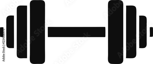 Dumbbell or dumbells weight training equipment flat vector icon for exercise