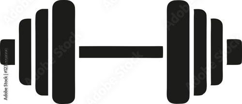 Dumbbell or dumbells weight training equipment flat vector icon for exercise