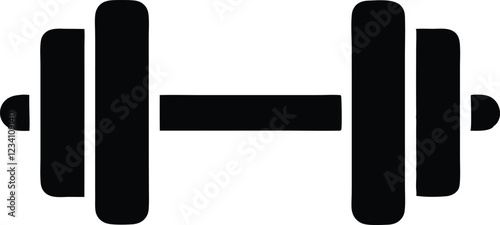 Dumbbell or dumbells weight training equipment flat vector icon for exercise