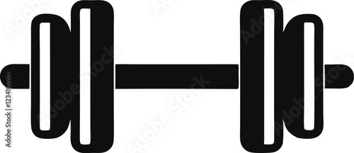 Dumbbell or dumbells weight training equipment flat vector icon for exercise