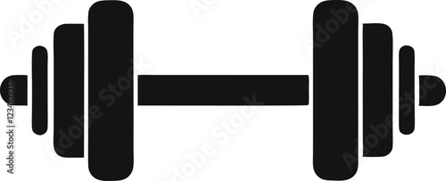 Dumbbell or dumbells weight training equipment flat vector icon for exercise