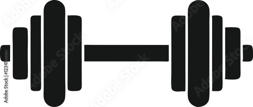 Dumbbell or dumbells weight training equipment flat vector icon for exercise