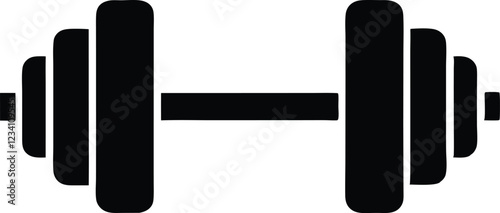 Dumbbell or dumbells weight training equipment flat vector icon for exercise