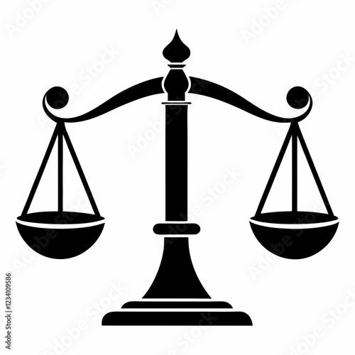 Justice Balance black silhouette vector illustration