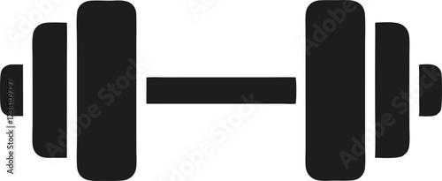 Dumbbell or dumbells weight training equipment flat vector icon for exercise