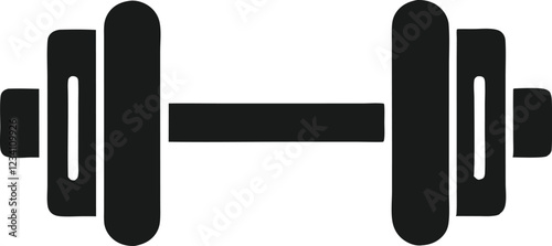 Dumbbell or dumbells weight training equipment flat vector icon for exercise