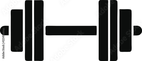 Dumbbell or dumbells weight training equipment flat vector icon for exercise