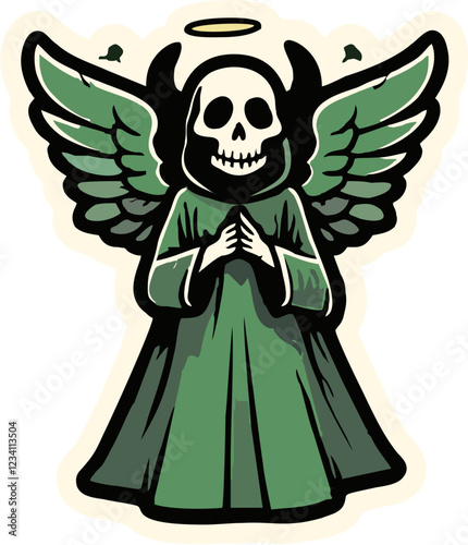 grim reaper angel - death messenger gothic illustration