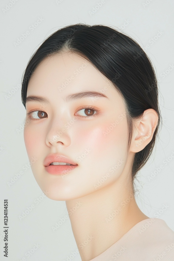 Soft Natural Beauty with Radiant Skin and Minimal Makeup Soft Natural Beauty with Radiant Skin and Minimal Makeup