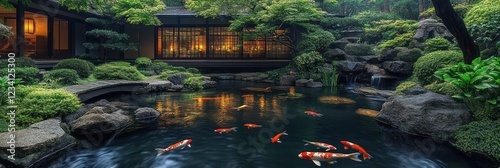 Wallpaper Mural Serene Koi Pond in a Japanese Garden Torontodigital.ca