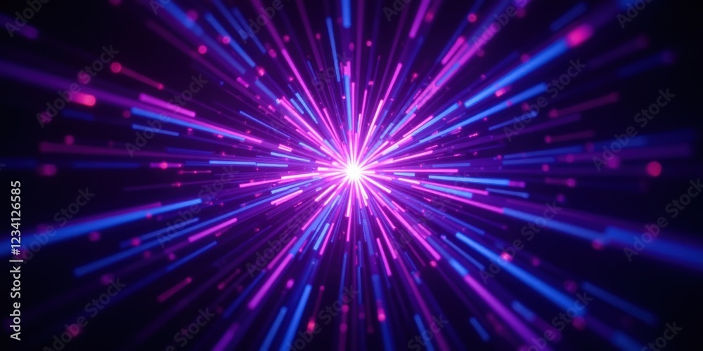A mesmerizing starburst of pink and purple light bursts vividly from its core in stunning detail, inviting viewers into its vibrant, high-resolution 3D world with an intimate zoomed-in perspective A mesmerizing starburst of pink and purple light bursts vividly from its core in stunning detail, inviting viewers into its vibrant, high-resolution 3D world with an intimate zoomed-in perspective