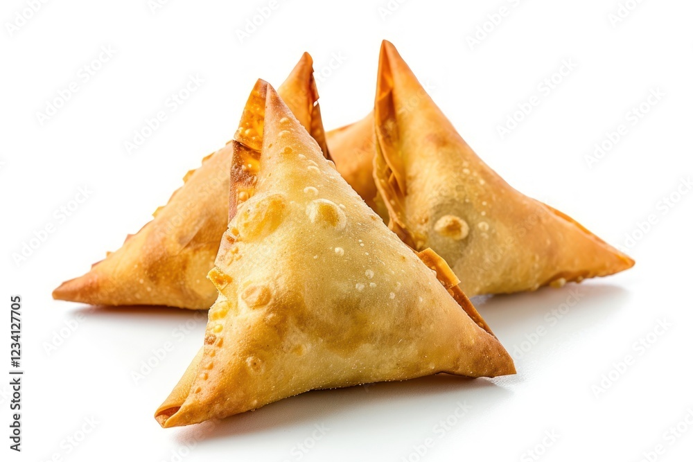 Fototapeta premium Samosa dessert food white background.