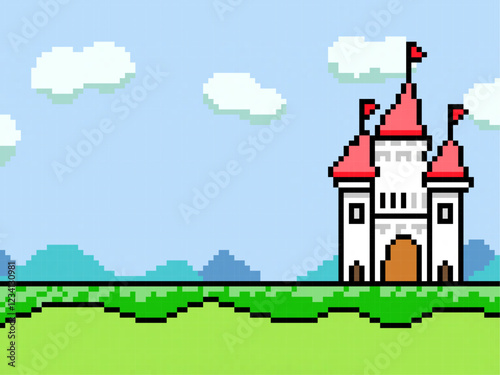 Canvas-taulu Castle and role-playing game-like background