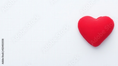 Red heart symbol on a plain white background conveying love and affection