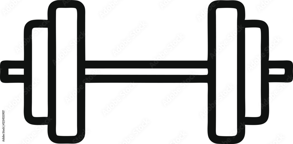 Dumbbell Doodle Hand-drawn Icon Dumbbell Doodle Hand-drawn Icon