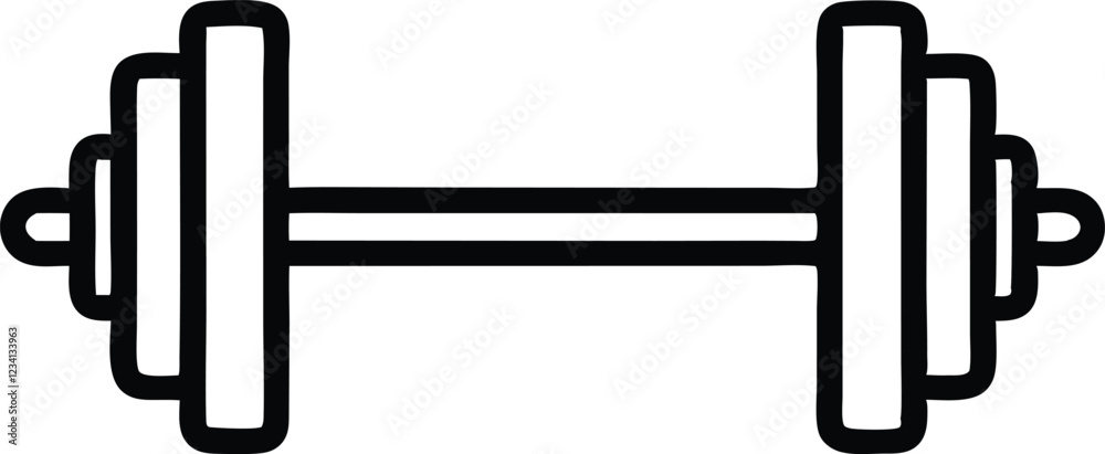 Dumbbell Doodle Hand-drawn Icon Dumbbell Doodle Hand-drawn Icon