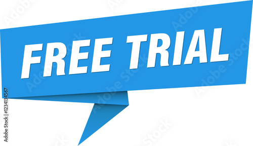 free trial banner. free trial speech bubble, label, sticker, sign template