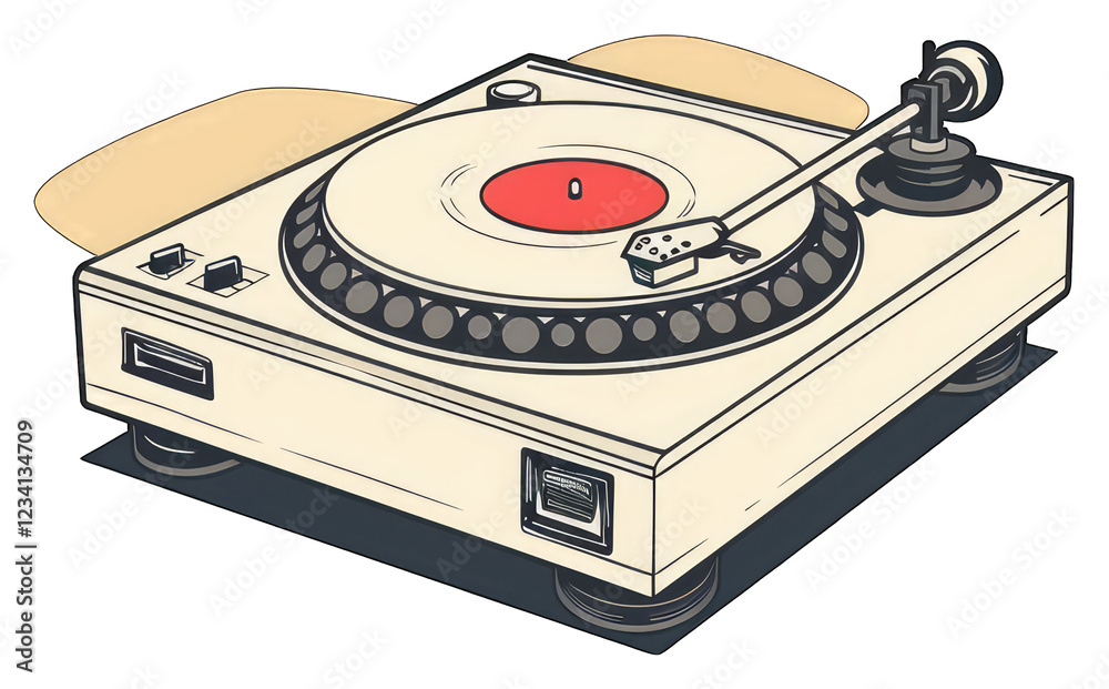 Fototapeta premium Vintage Turntable Playing Vinyl Record Music