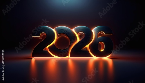 2026 New Year Celebration Template, Elegant Gold and White 2026 New Year Setup with Marble Textures, Golden Candles, and Shimmer (Version 2), Modern Digital Art, Creative, High Resolution, Stock Image photo