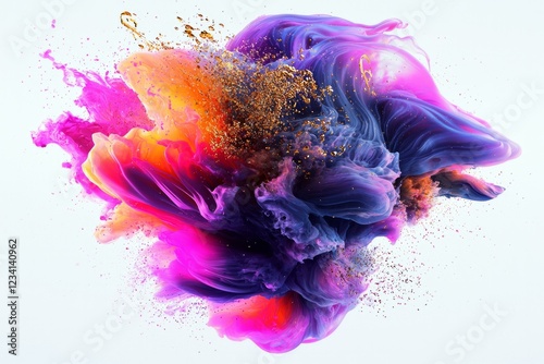 Vibrant explosion of colorful paint in dynamic motion photo