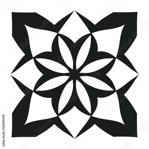 : a lotus flower using a geometric.
