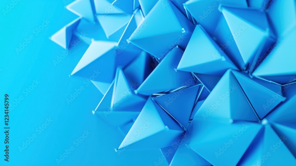 Abstract blue geometric shapes, 3D render. Abstract blue geometric shapes, 3D render.
