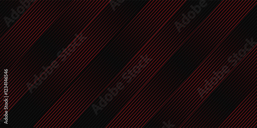 Red and black vector 3d futuristic tech glow and shinning line simple modern abstract banner. Vector