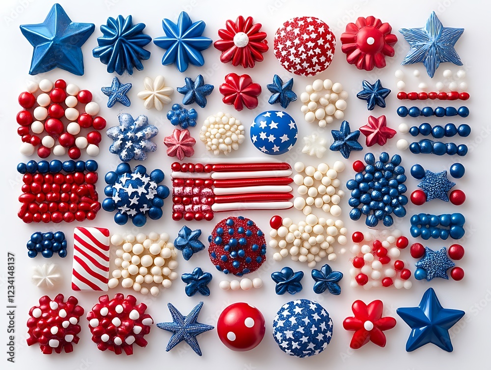 Obraz premium Festive red white and blue decorations celebration event home indoor vibrant