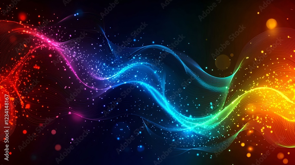 Fototapeta premium Colorful Abstract Wave Energy Background