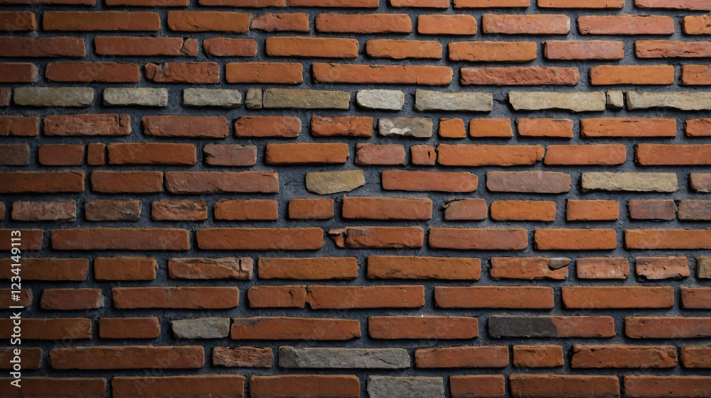Fototapeta premium High Resolution Image of Red Brick Surface Texture Ideal for Traditional Architecture and Design