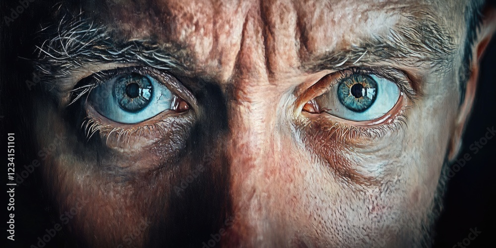 Man's face with blue eyes Man's face with blue eyes