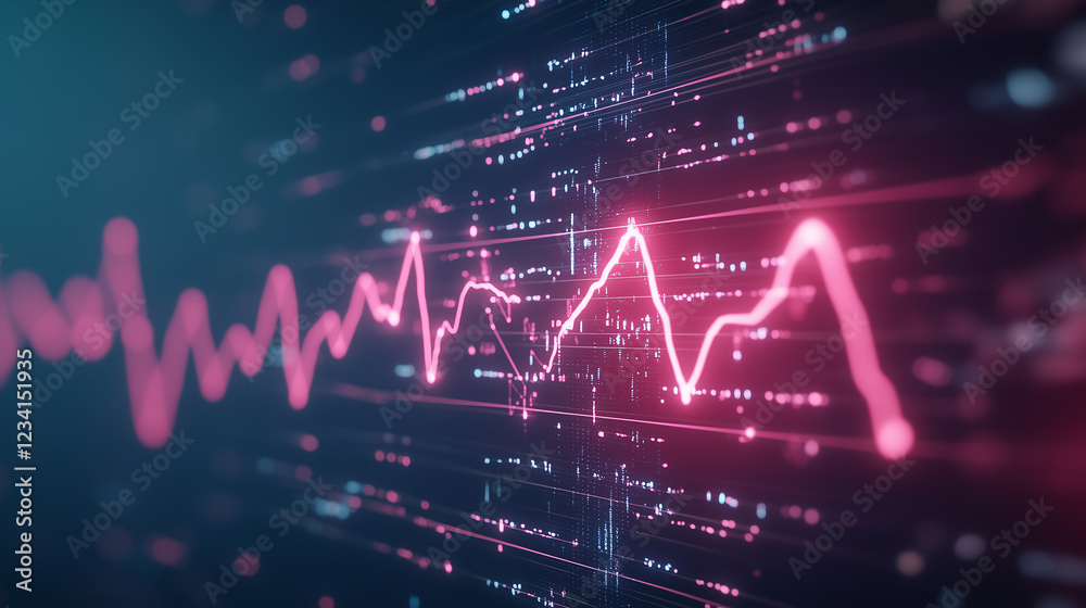 Fototapeta premium A heart is drawn on a blue background with pink and purple colors