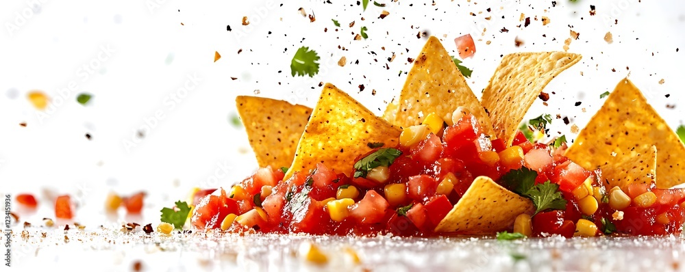 Savoring salsa and chips kitchen food photography bright close-up